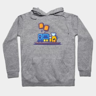 Orange Juice with Toast Bread Cartoon Vector Icon Illustration Hoodie